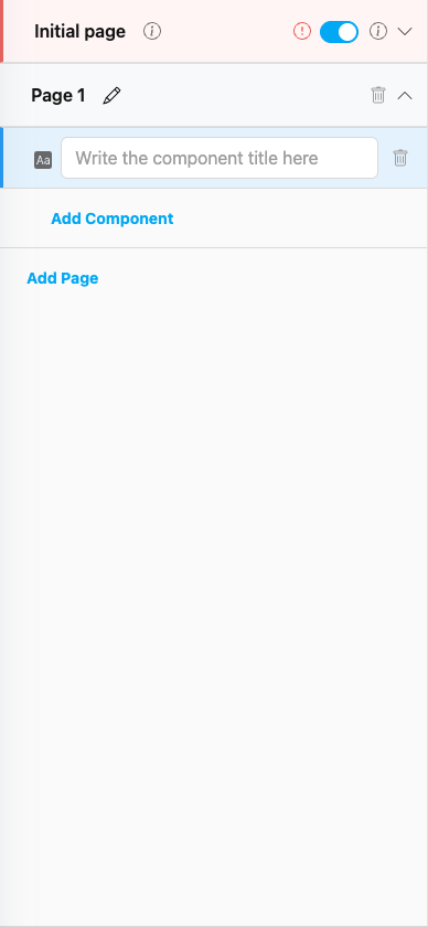 Mobile App Page in the pages list