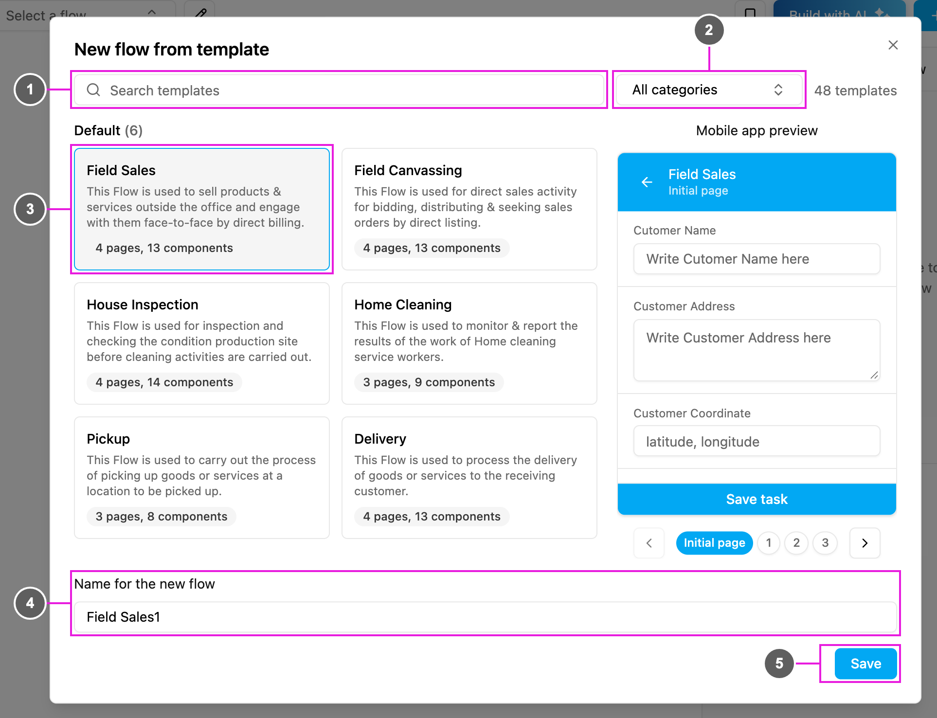 Create a flow from a template