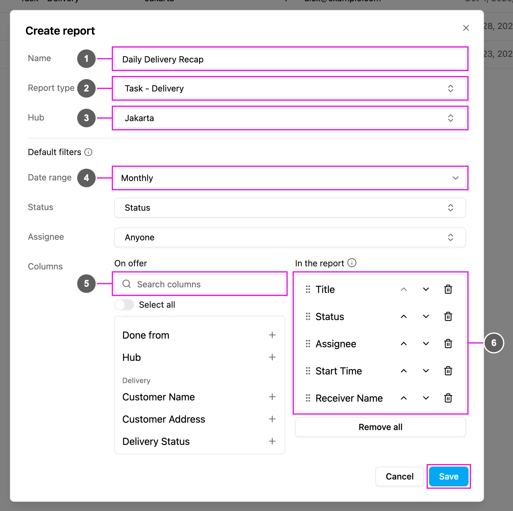Create report