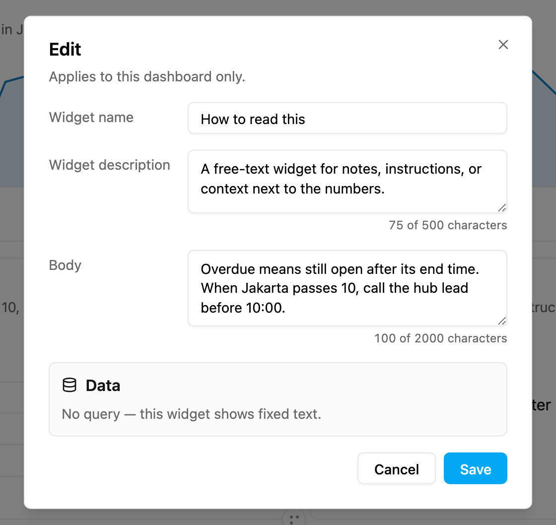 Edit a widget