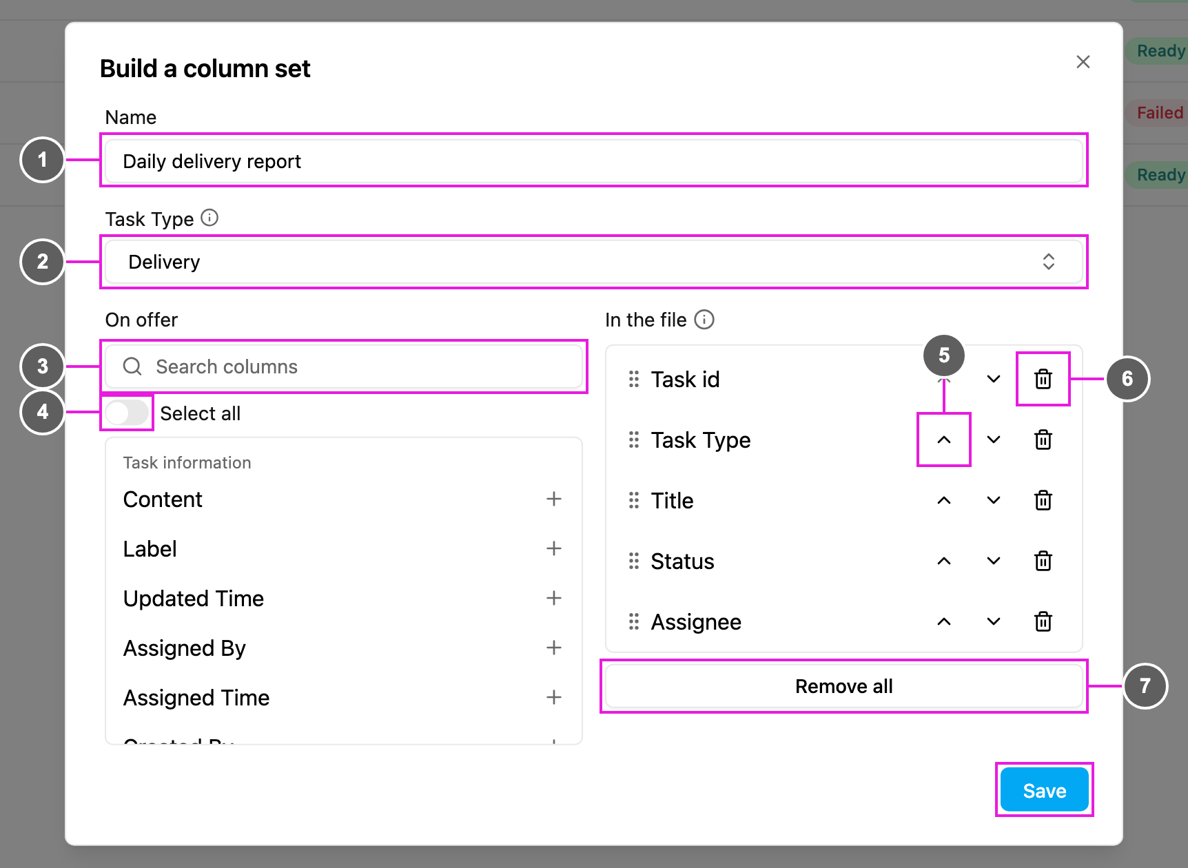 Build a column set