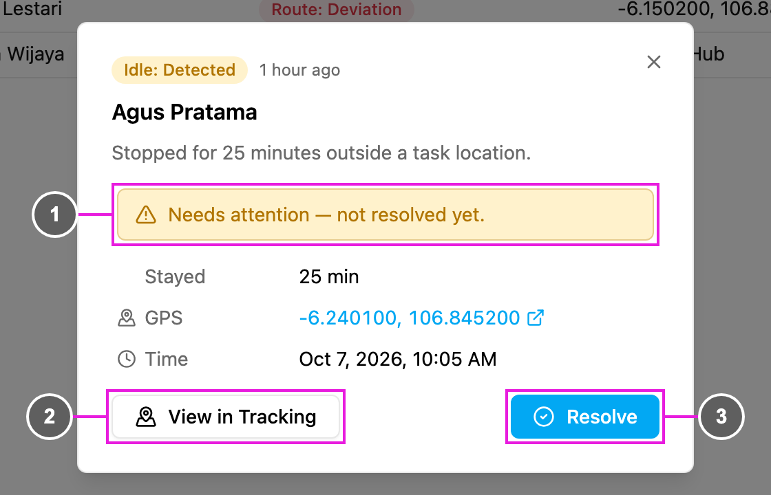 Alert detail
