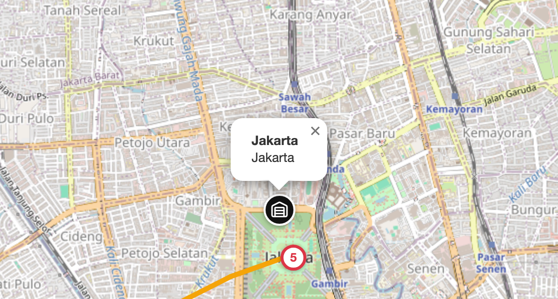 Hub card on the Tracking map