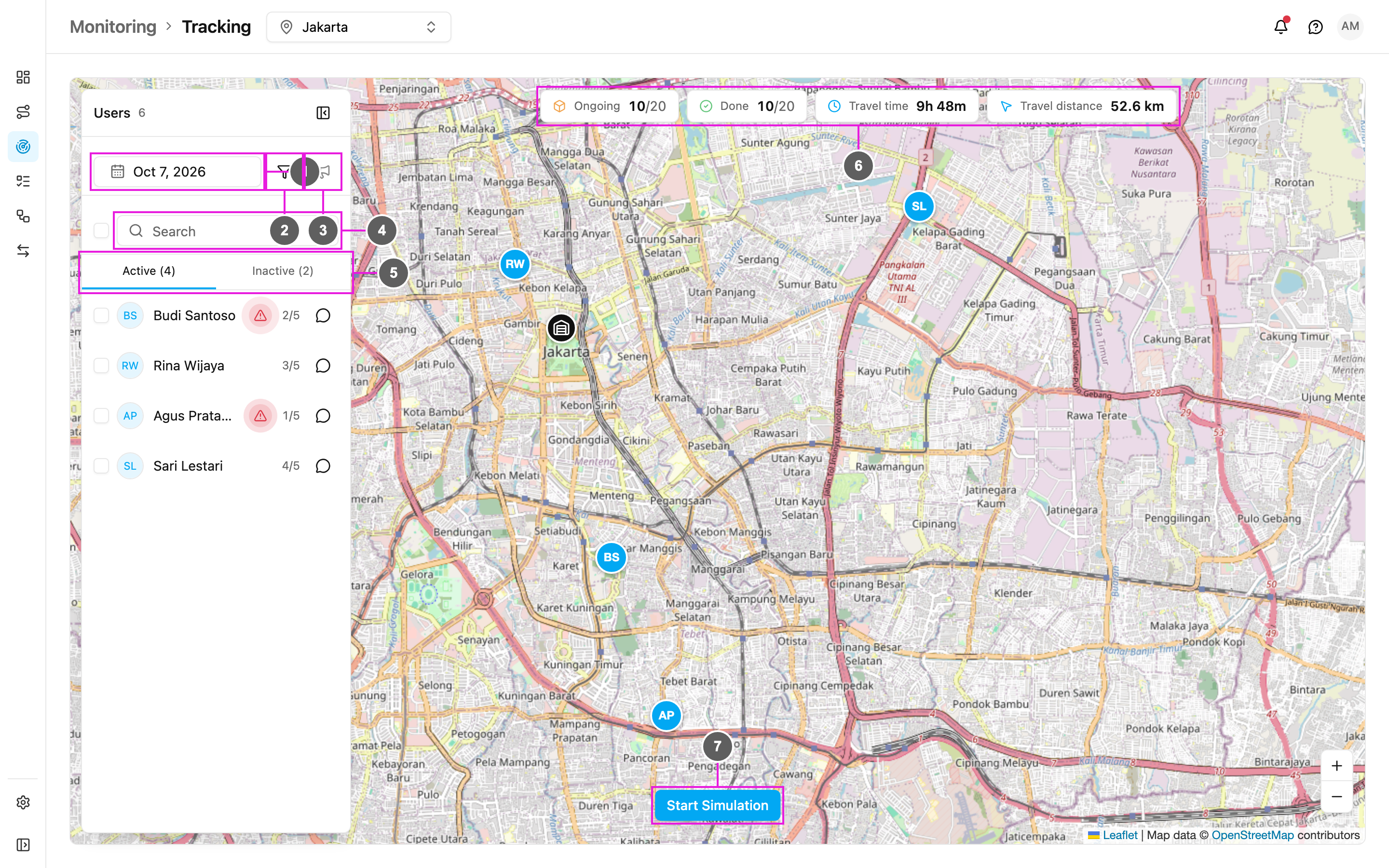 Tracking page
