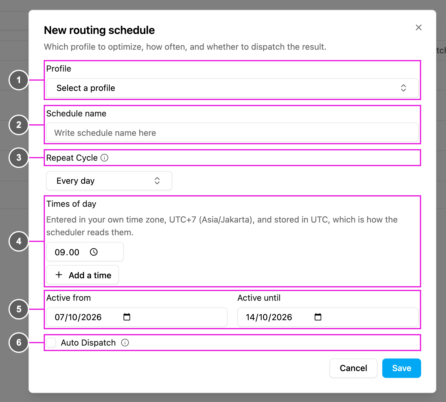 New routing schedule