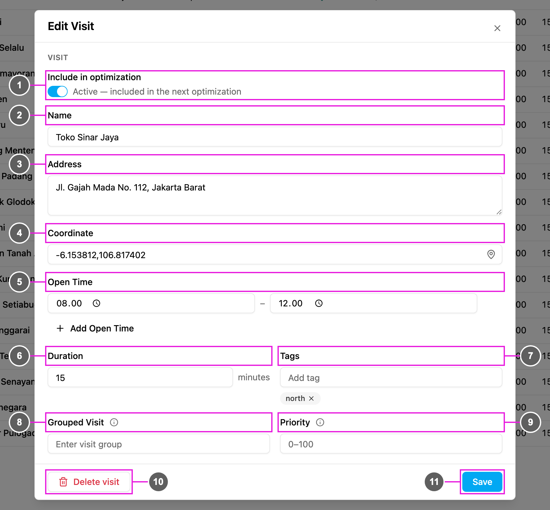 Grouped Visit and Priority