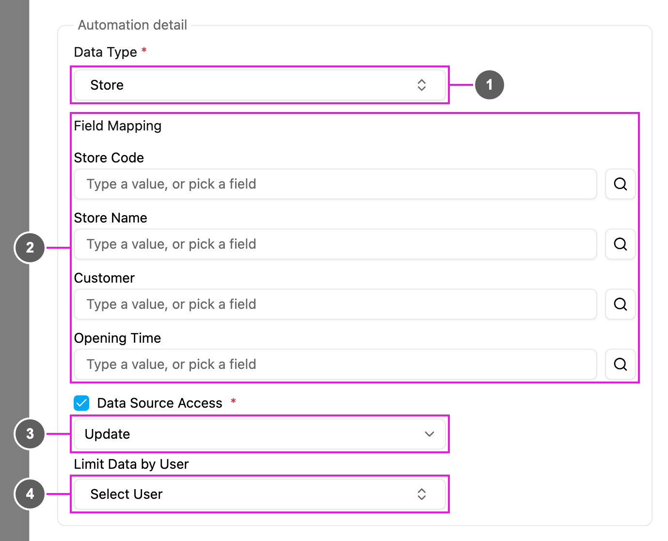 Create or Update Data Source detail
