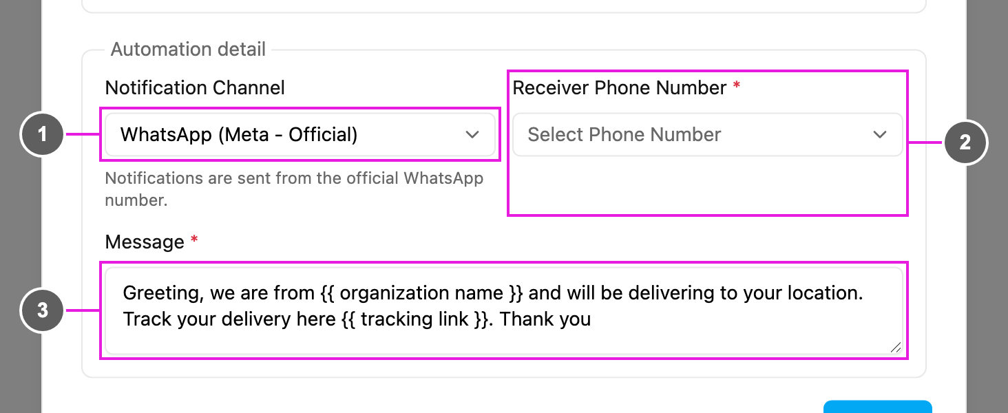 WhatsApp notification