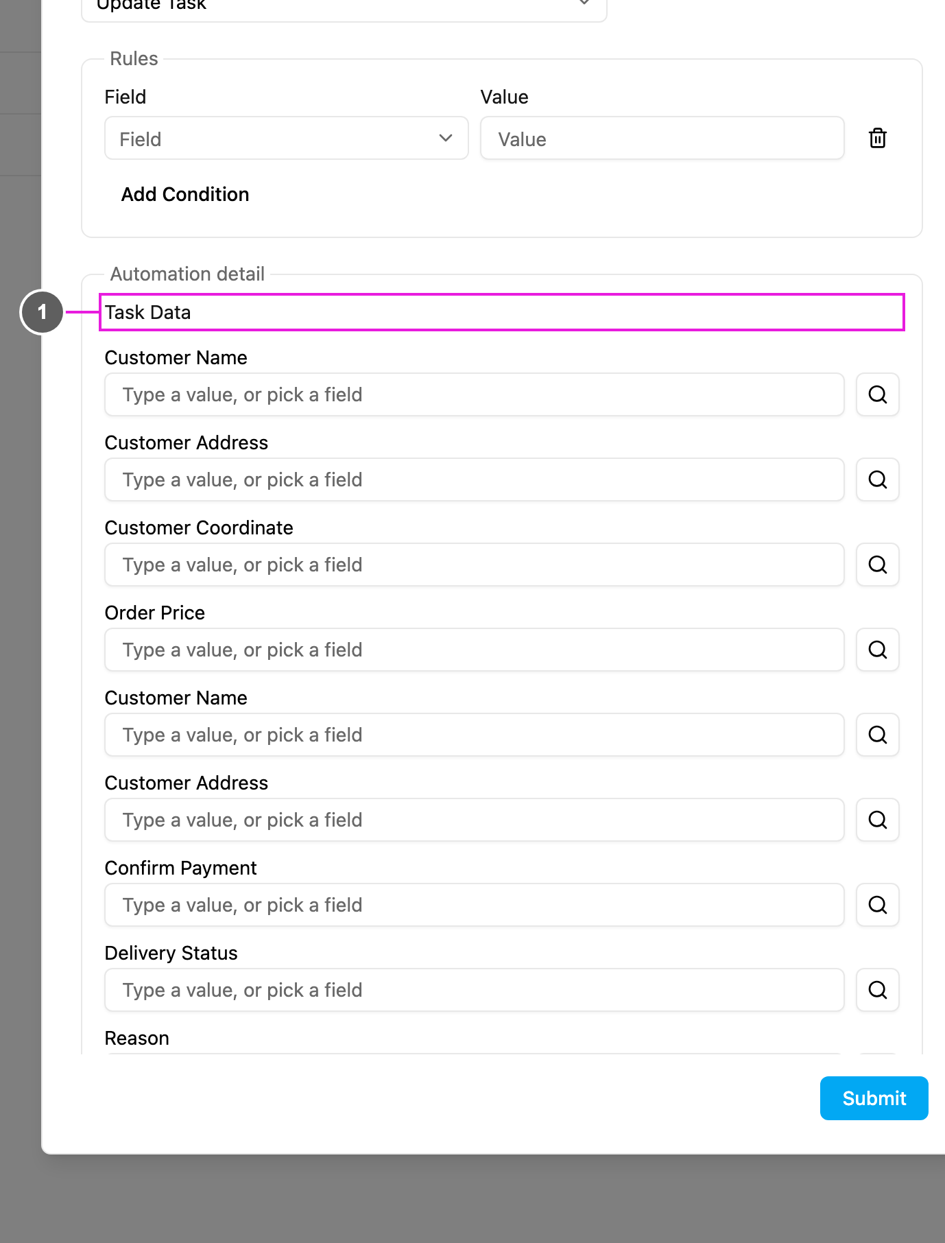 Update Task detail