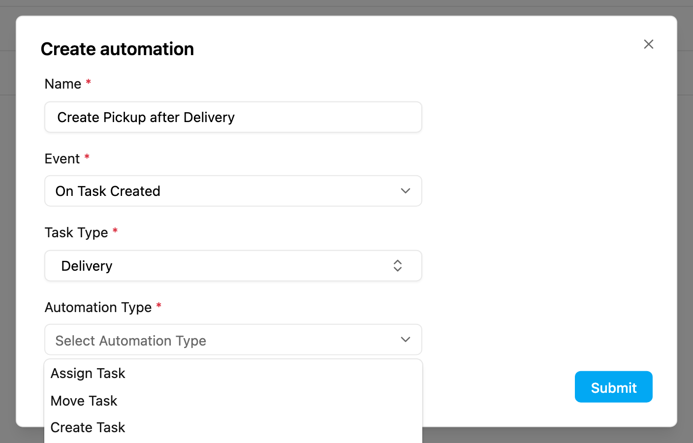 Automation Type list