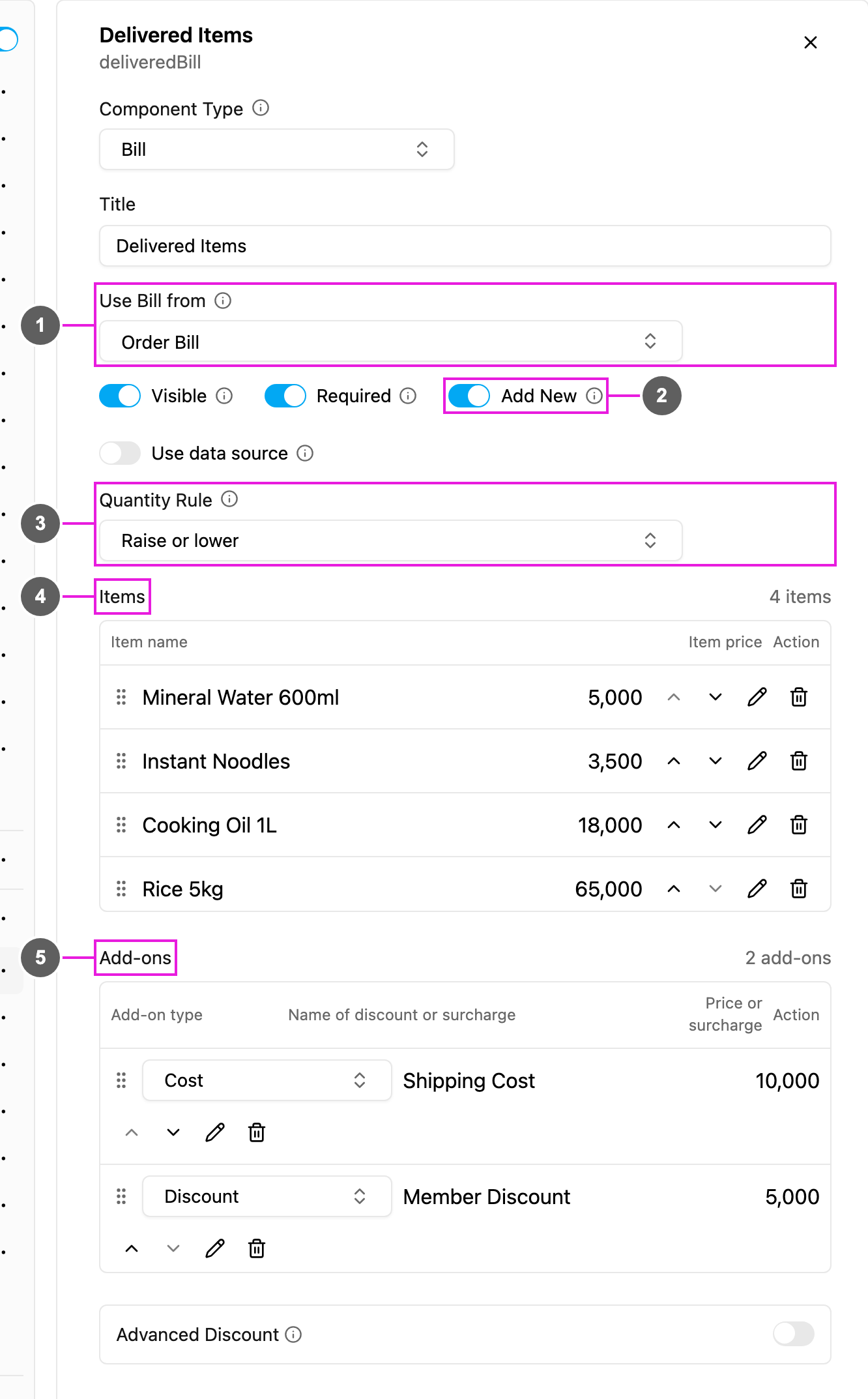 Bill on a field app page