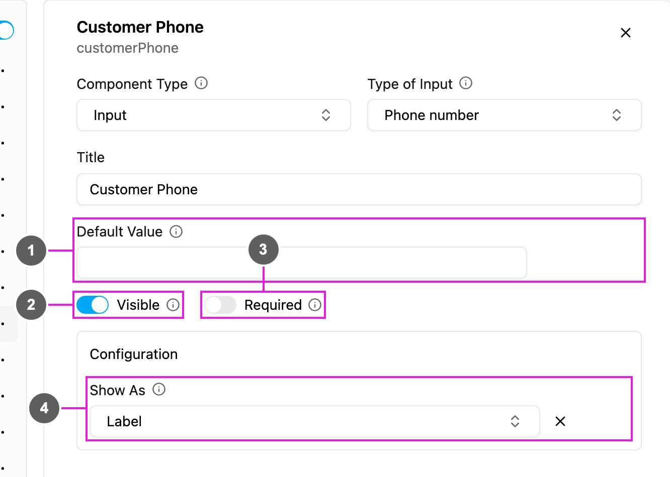 Phone number properties