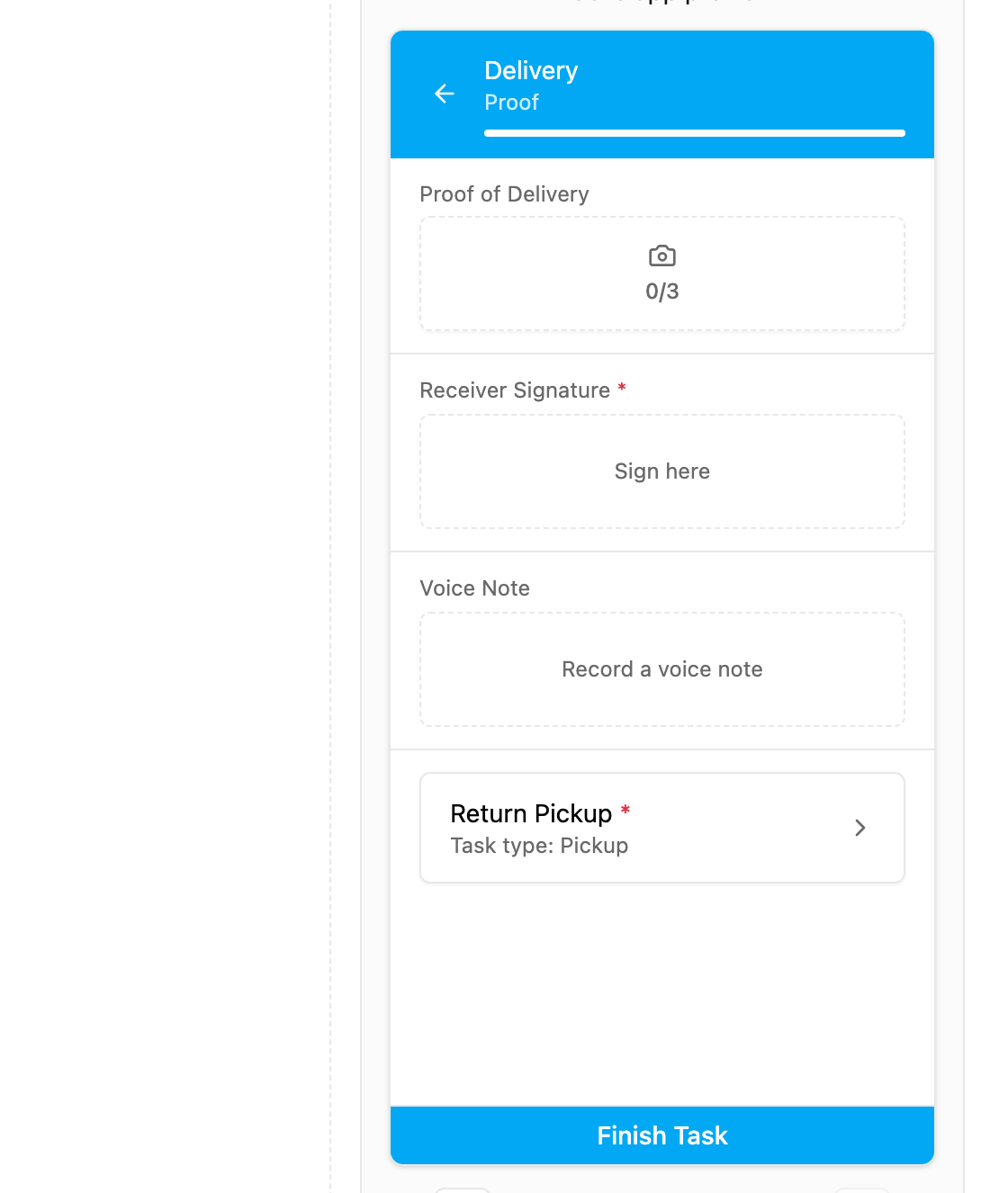 Photo, signature, voice and subflow in the preview