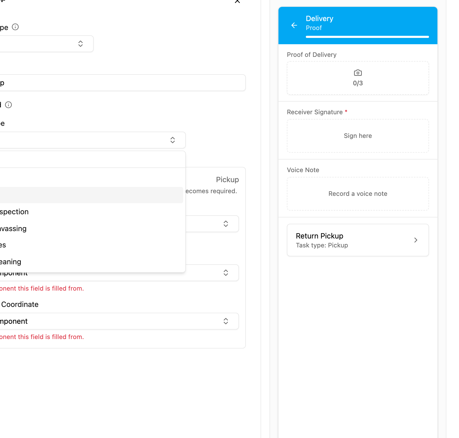 Select task type