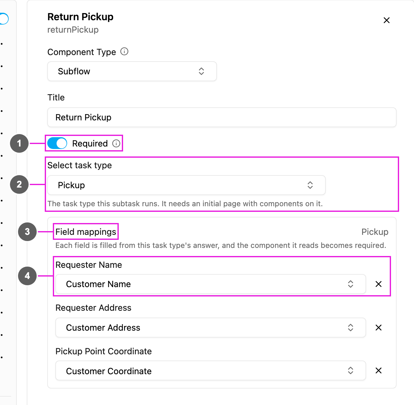 Subflow properties