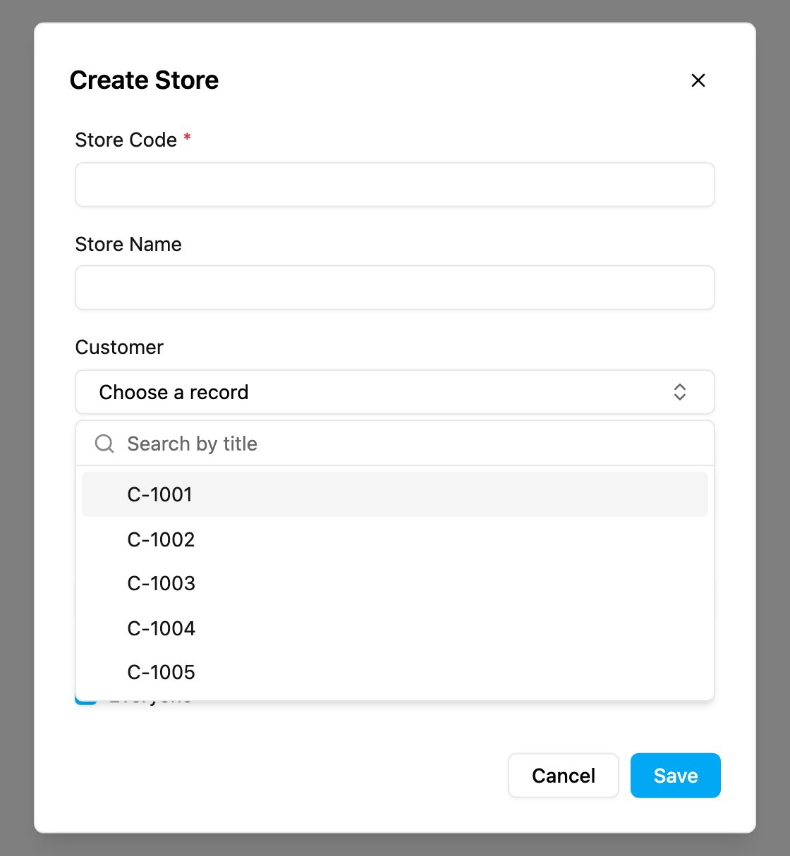 Relation picker