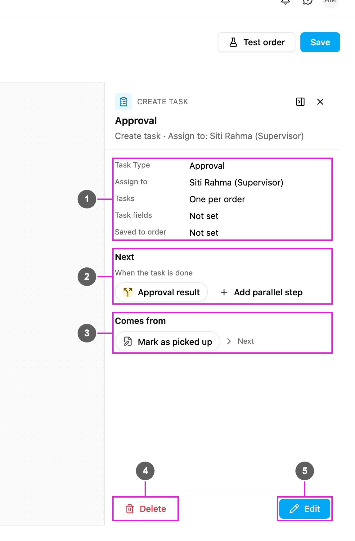 Step summary panel