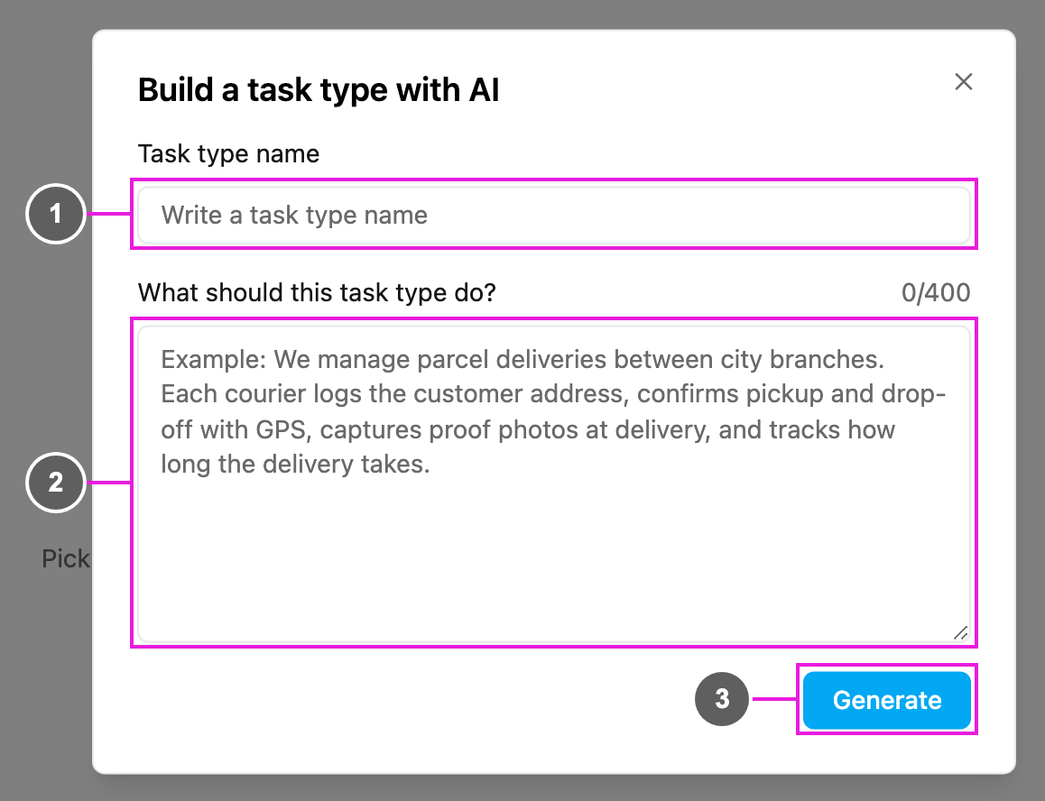 Build a task type with AI