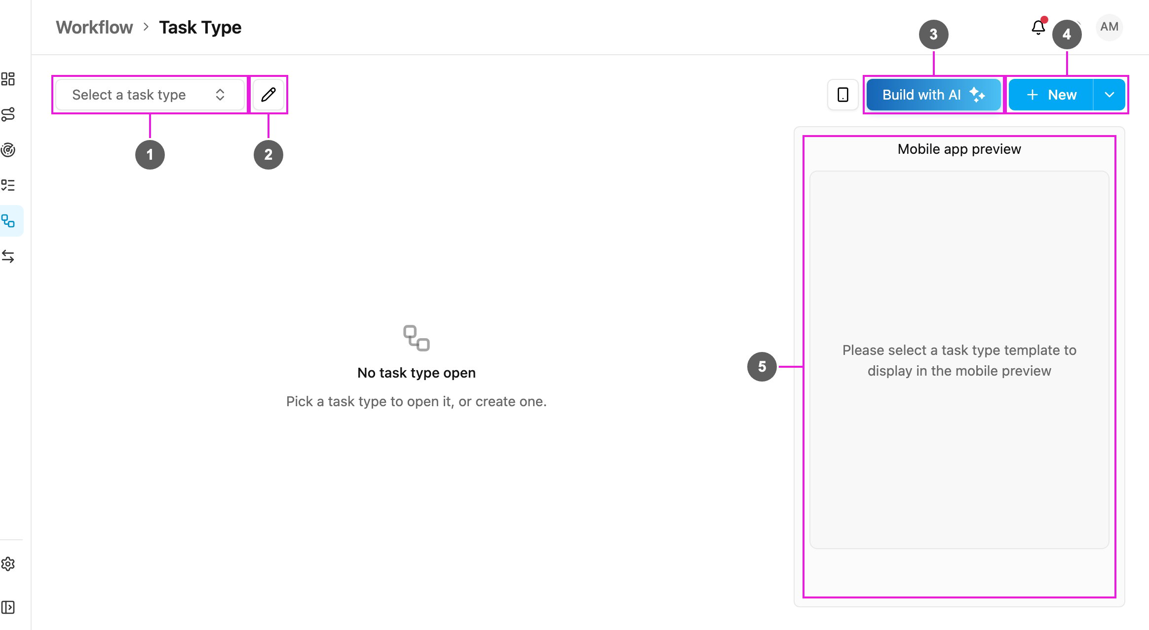 Task Type page