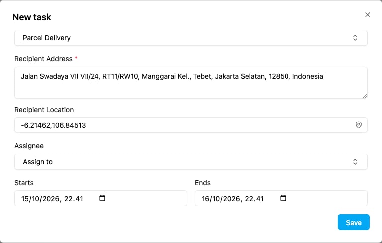 Address filled from a coordinate
