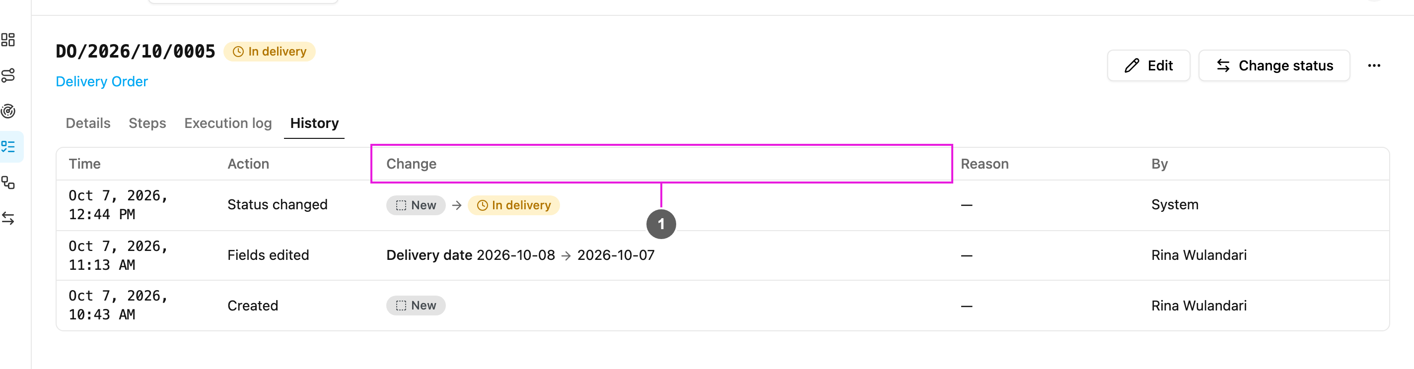 History tab