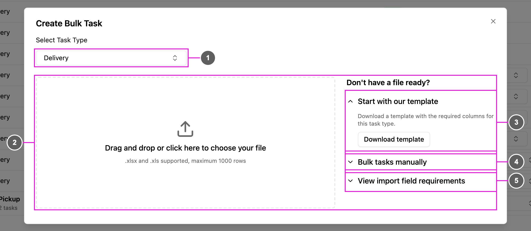 Create Bulk Task