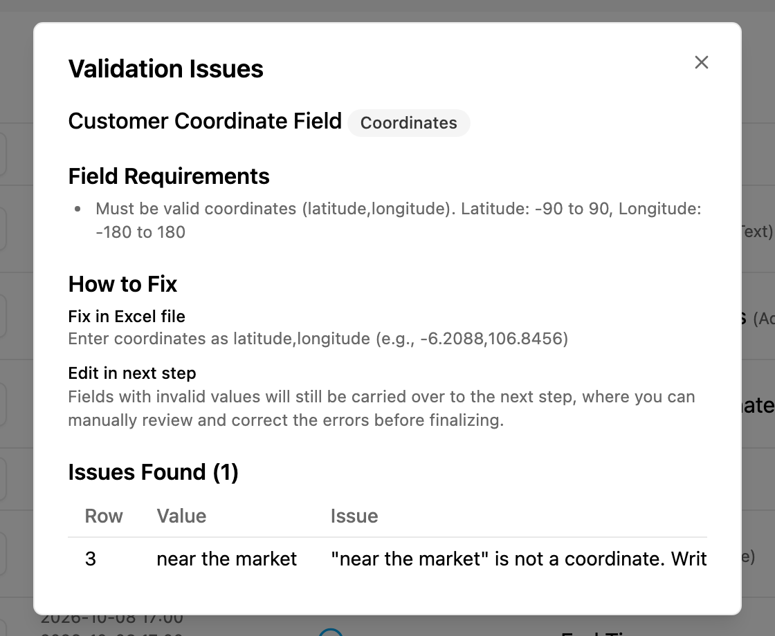 Validation Issues