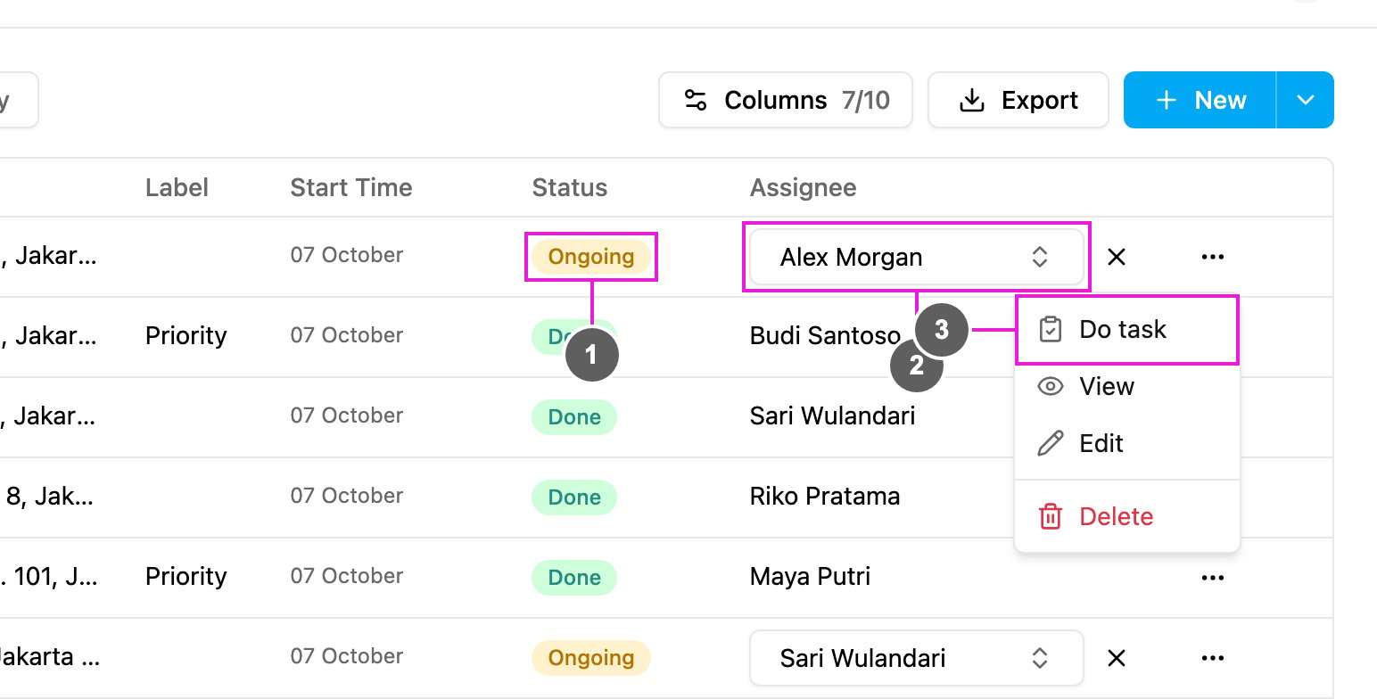 Do task in Task actions