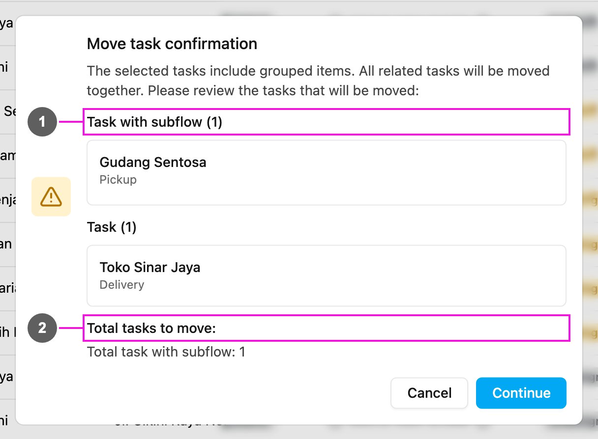 Move task confirmation