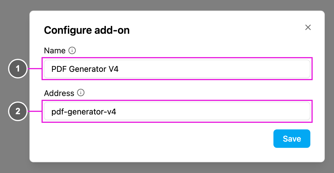 Configure add-on