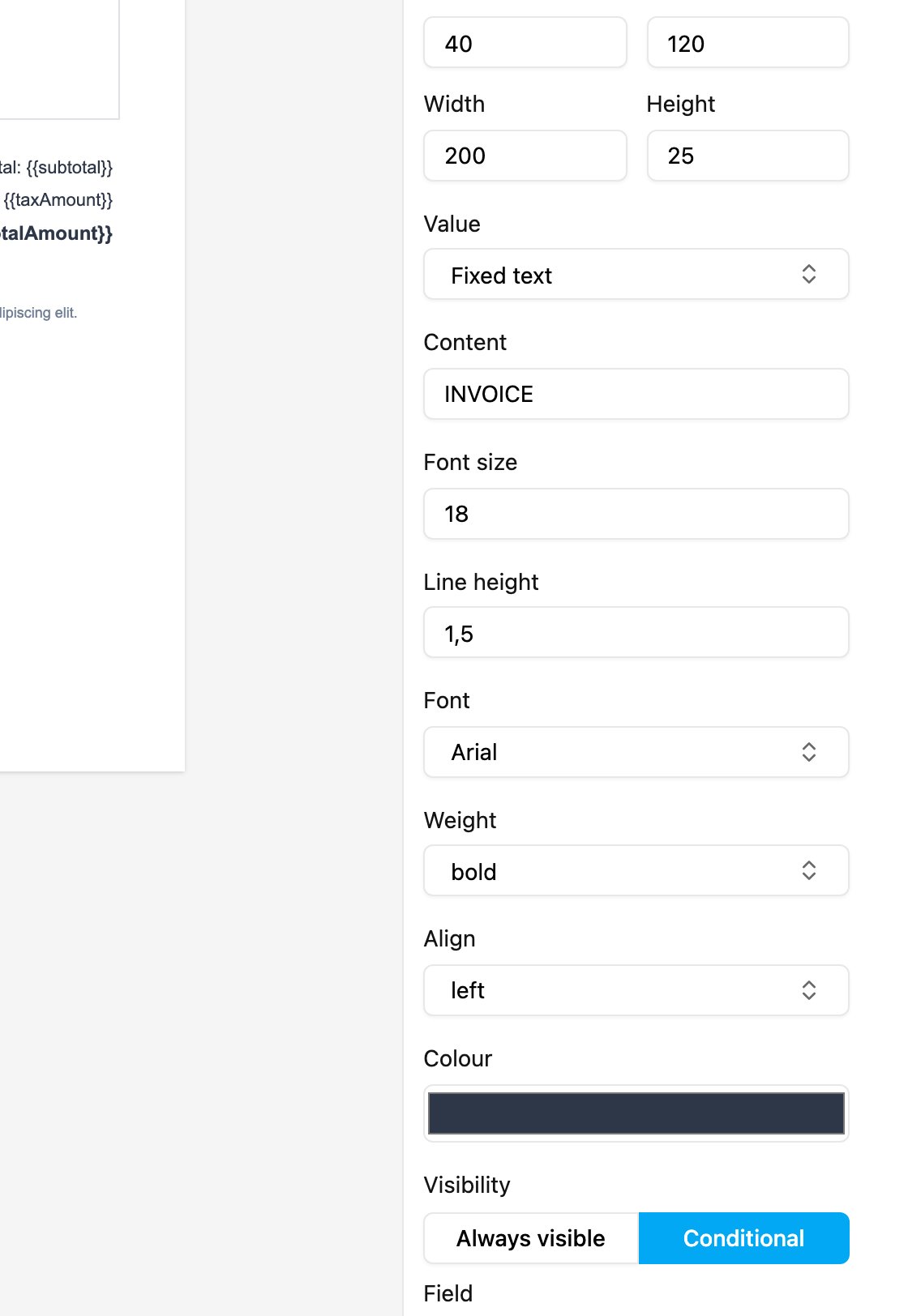 Conditional visibility