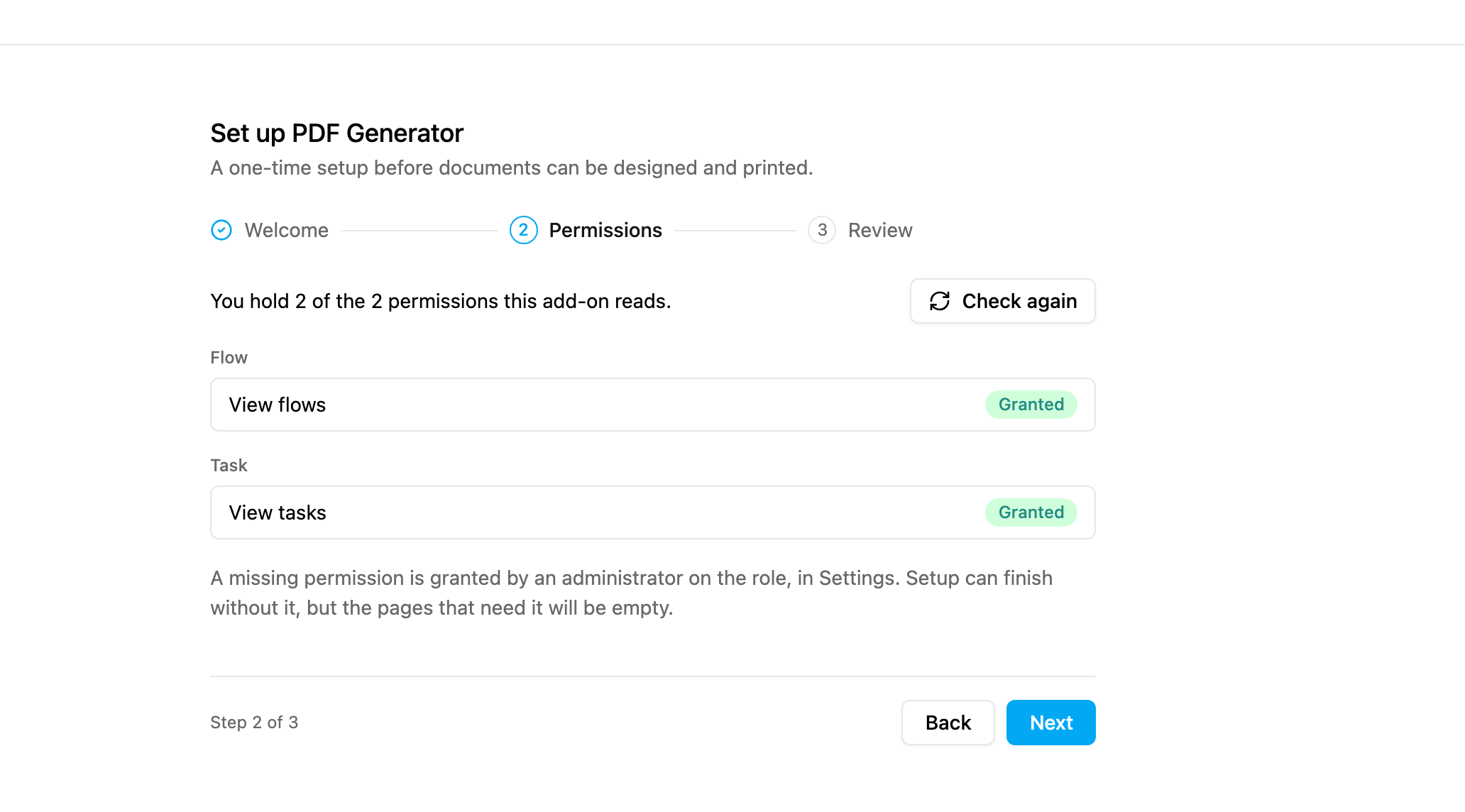 Setup: Permissions