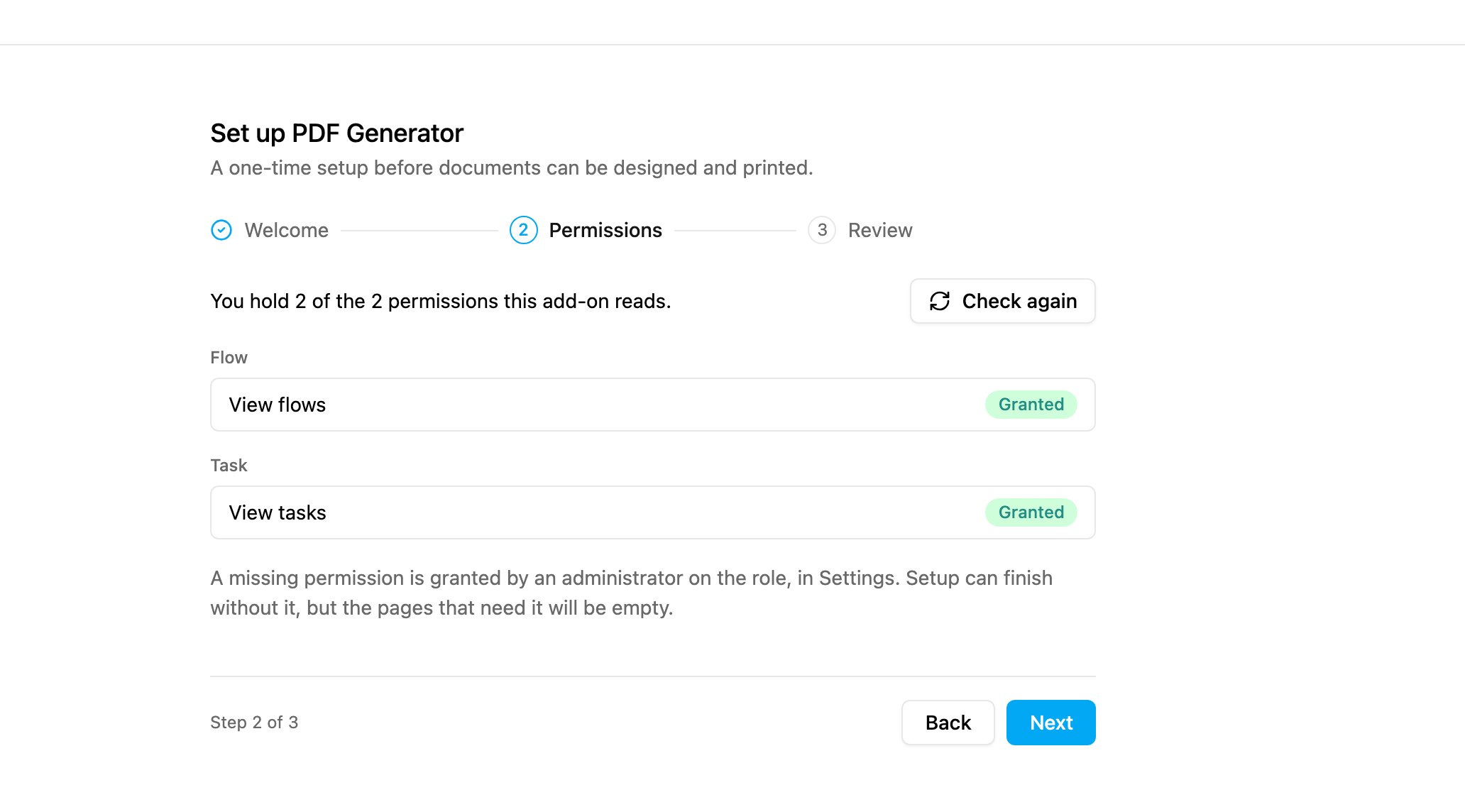 Setup: Permissions