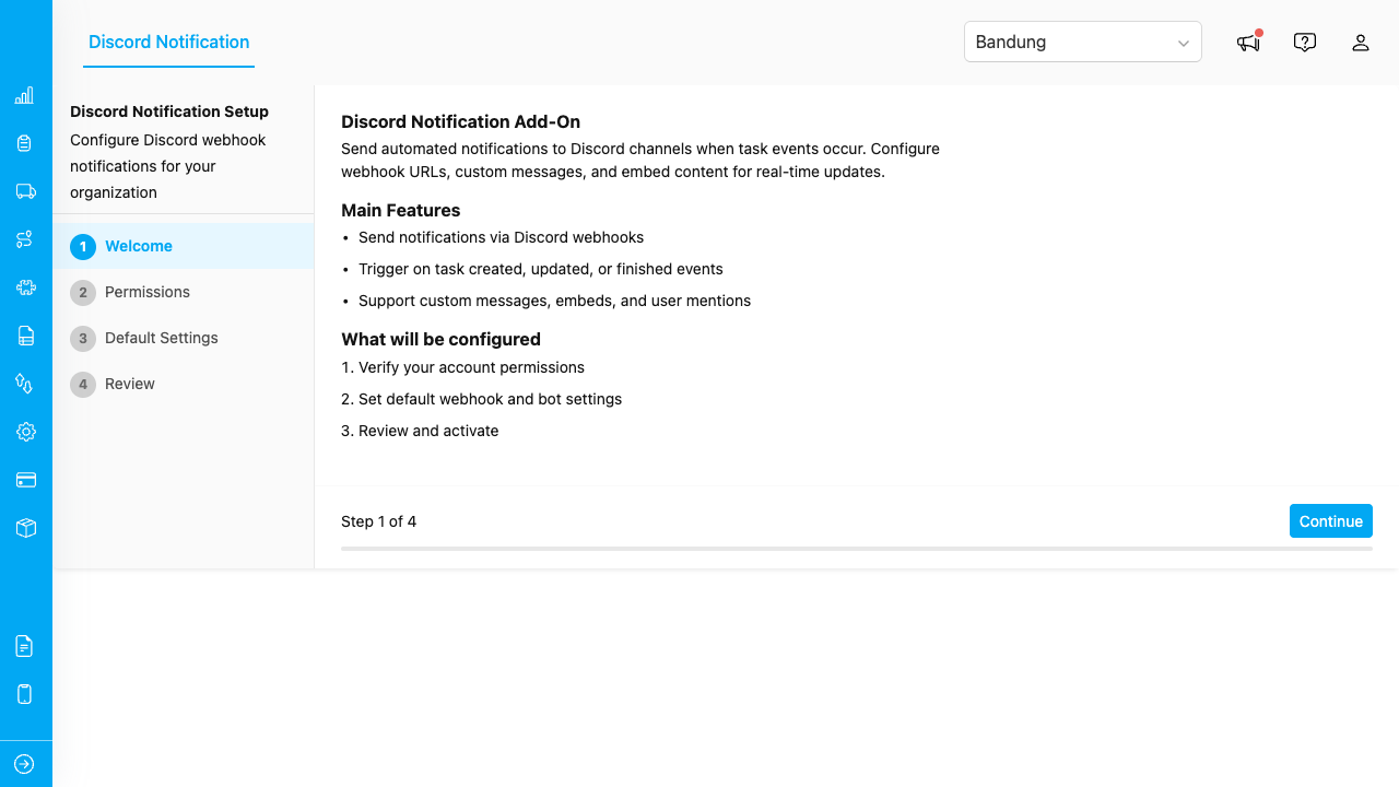 Setup wizard introduction step