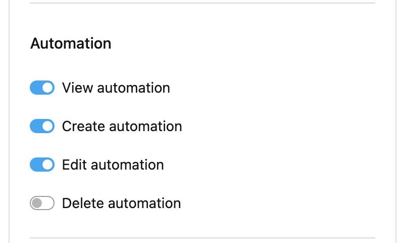 Admin Vendor role - Automation permissions