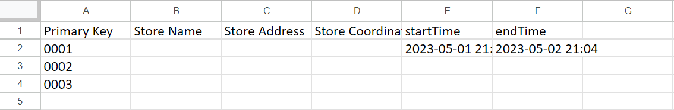 Import data button