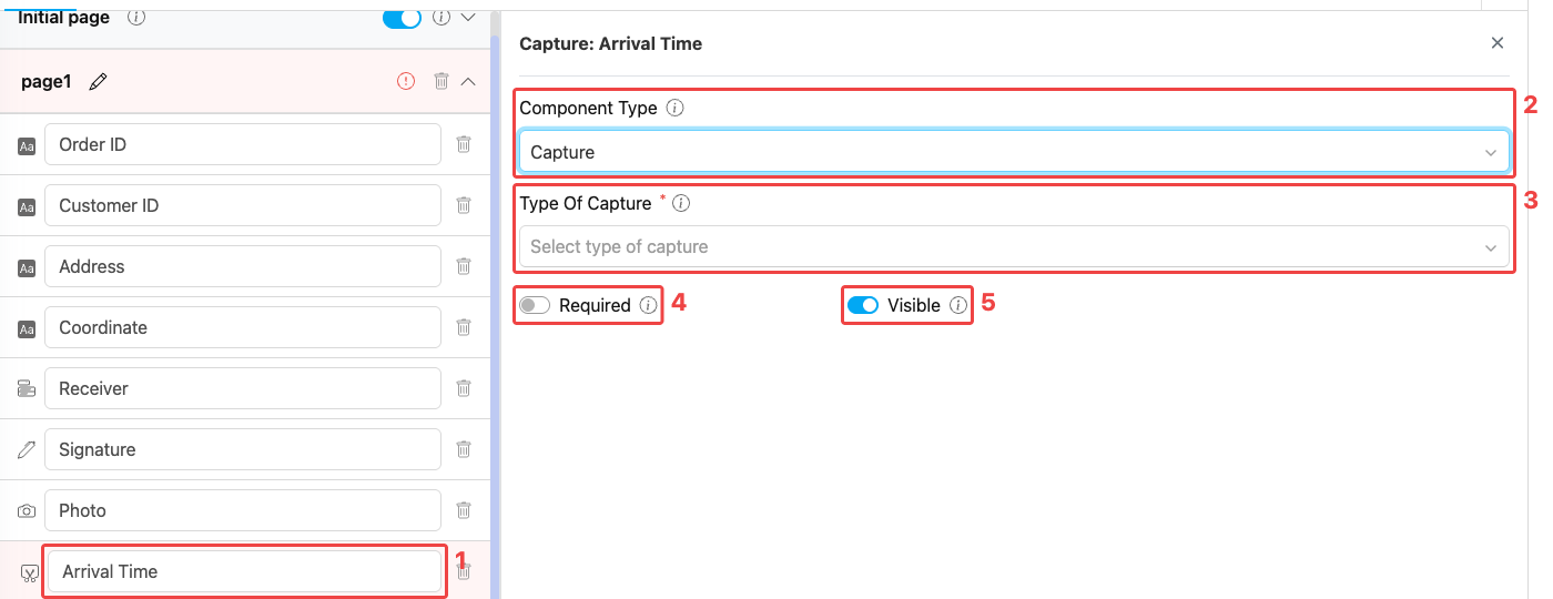 Capture component configuration