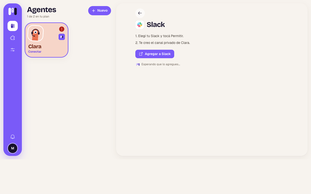 Slack screen with the two steps and the Add to Slack button