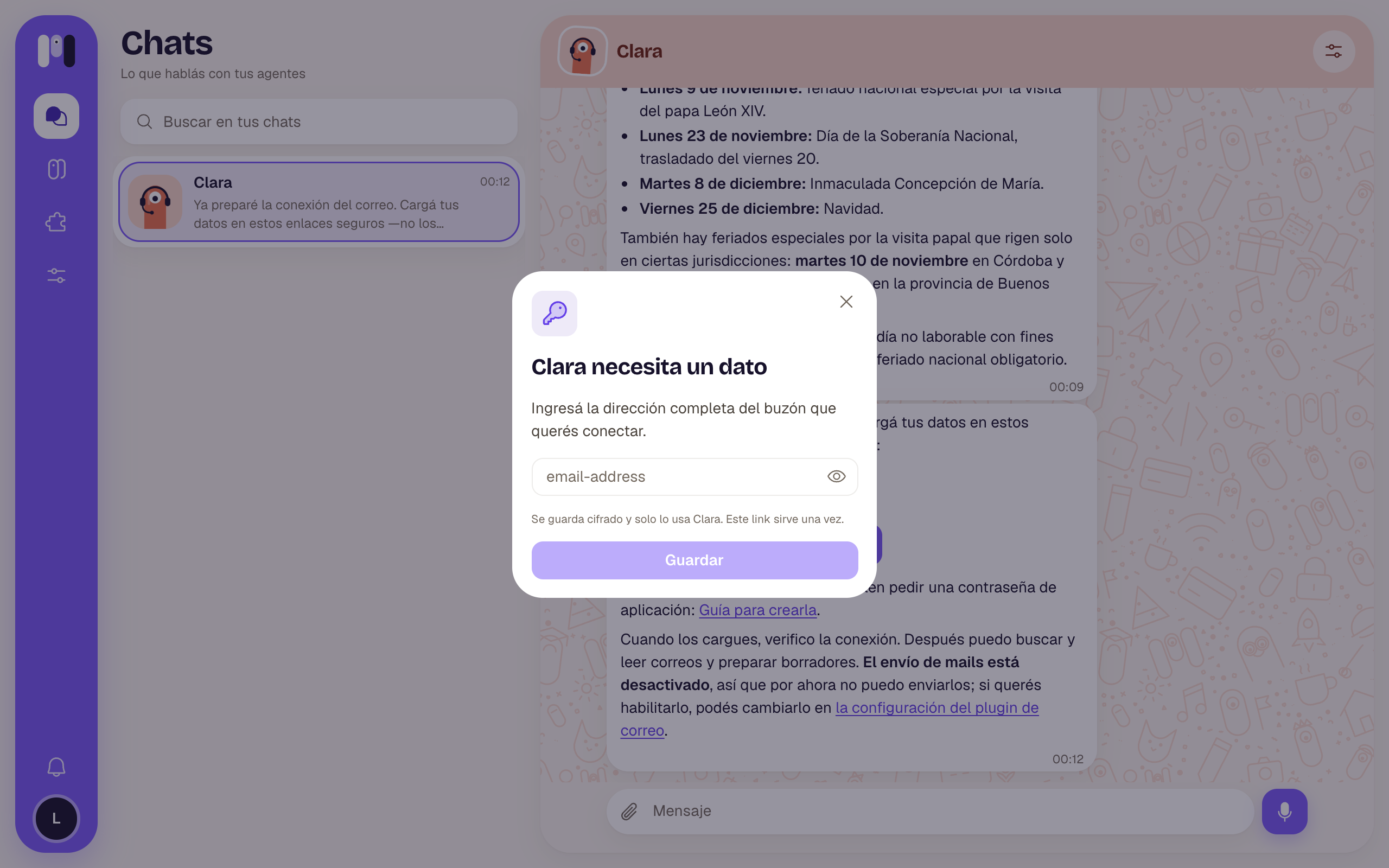 Clara necesita un dato: la dirección del buzón
