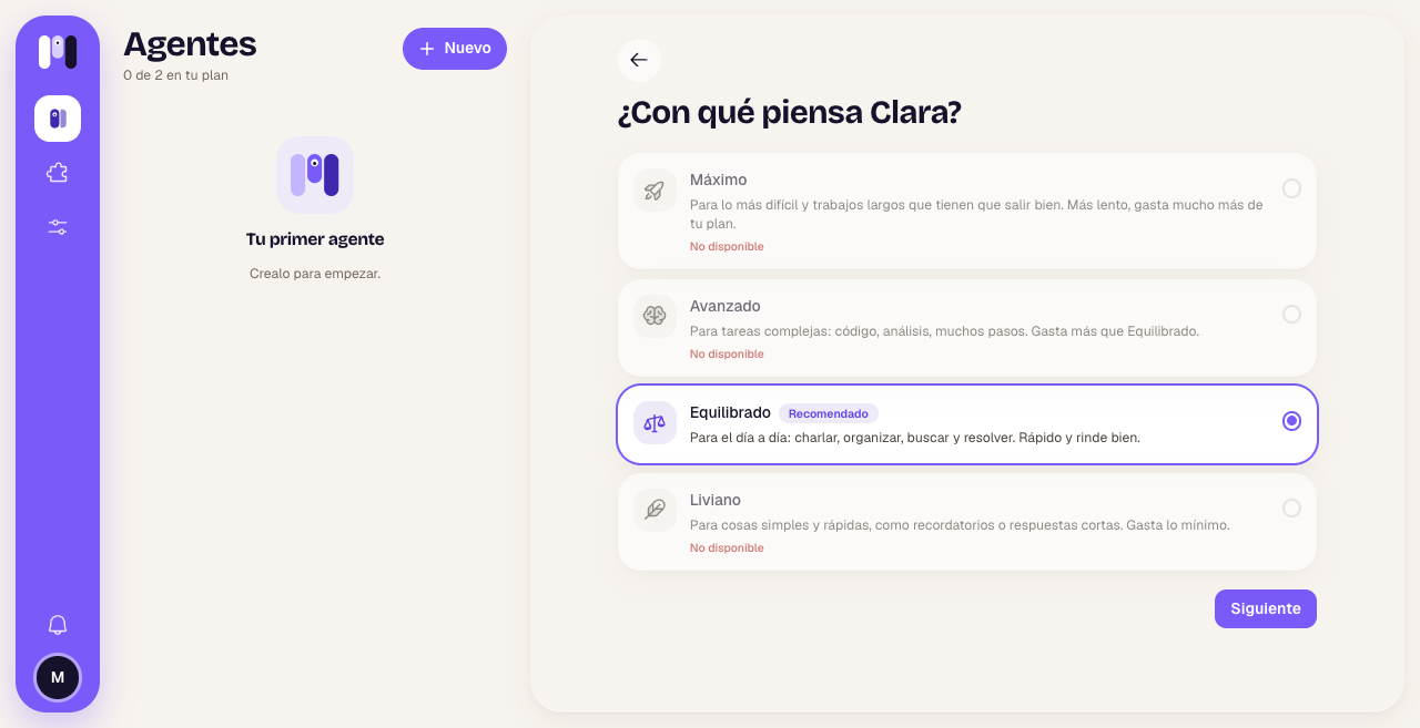 Paso 2: con qué piensa Clara