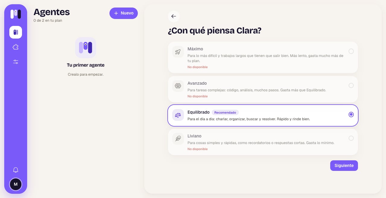 Paso 2: con qué piensa Clara