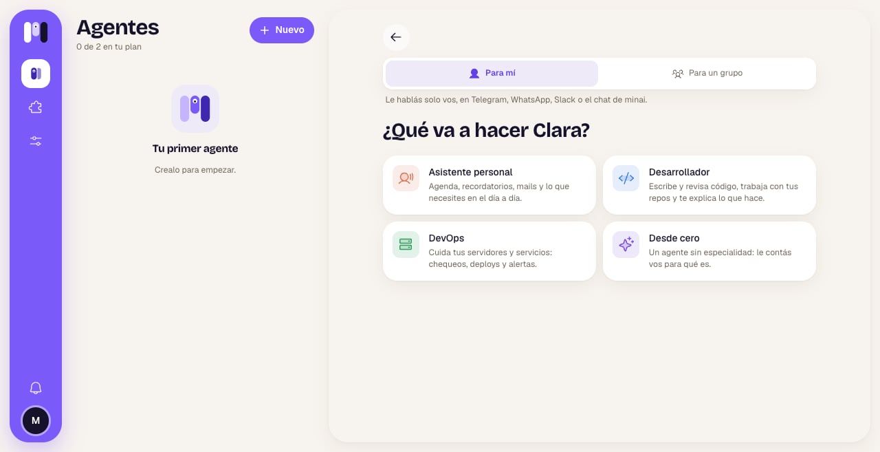 Paso 3: para quién y qué va a hacer