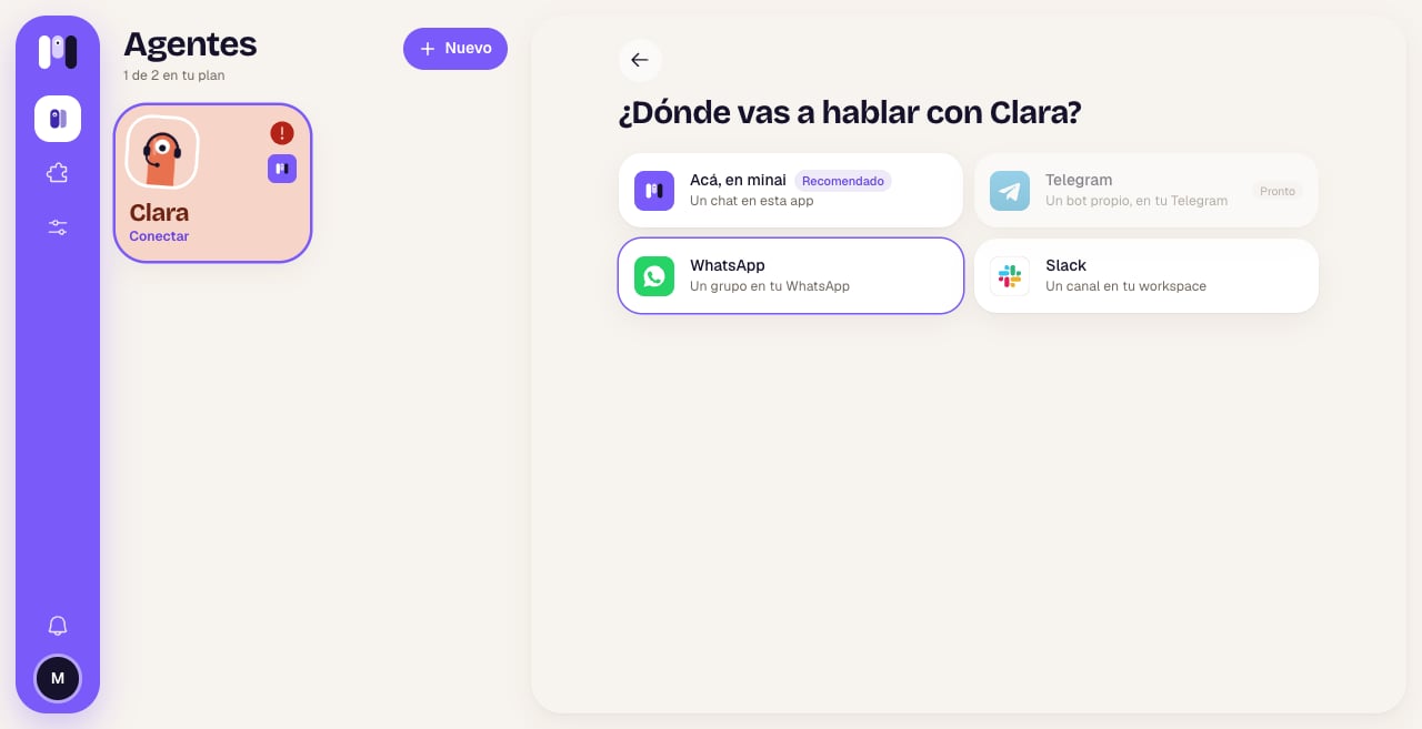 Elegir dónde vas a hablar con un agente