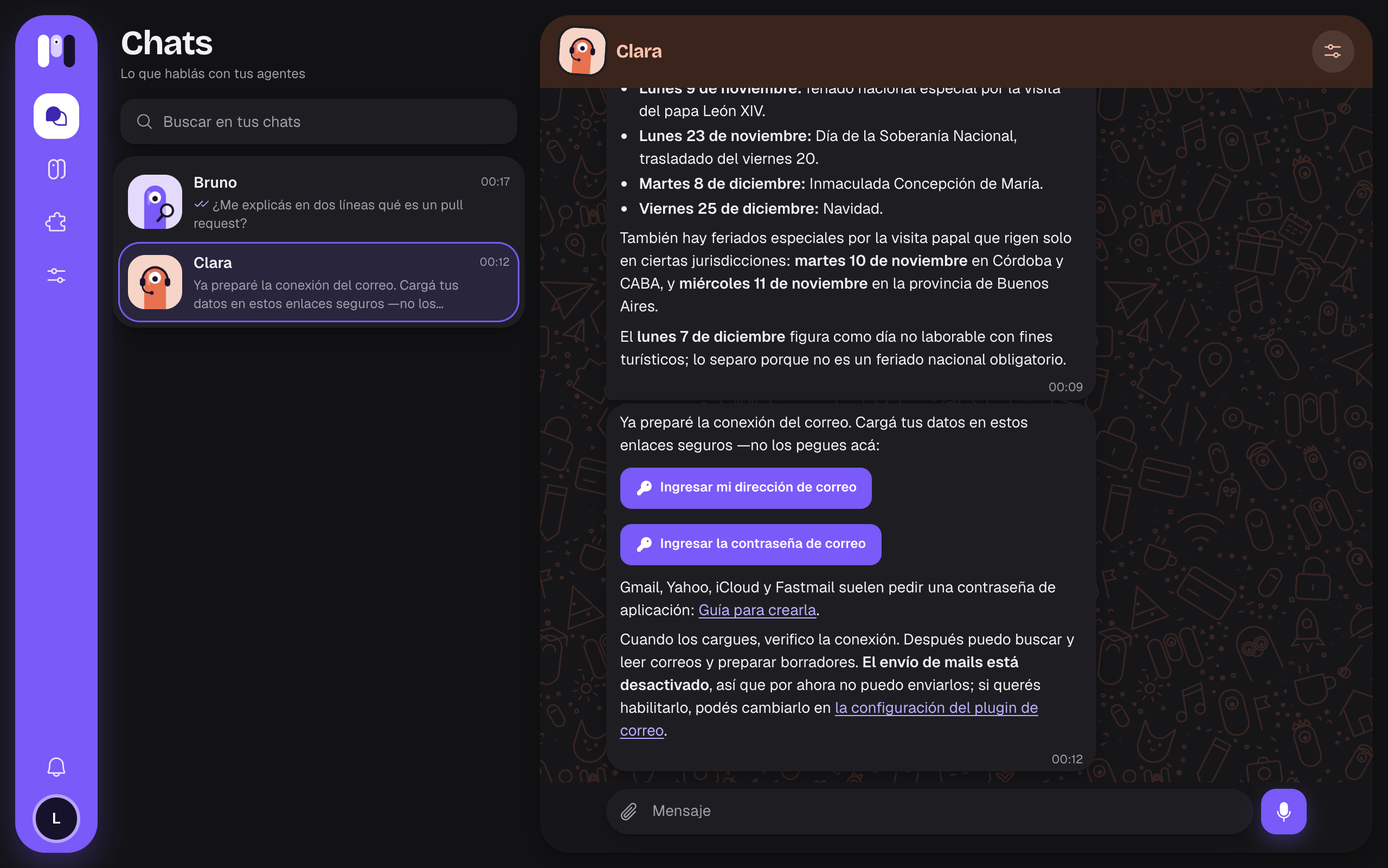 minai en tema oscuro
