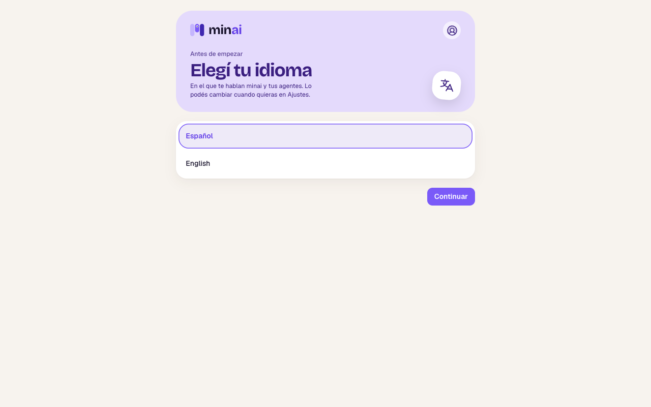 Elegí tu idioma: Español o English