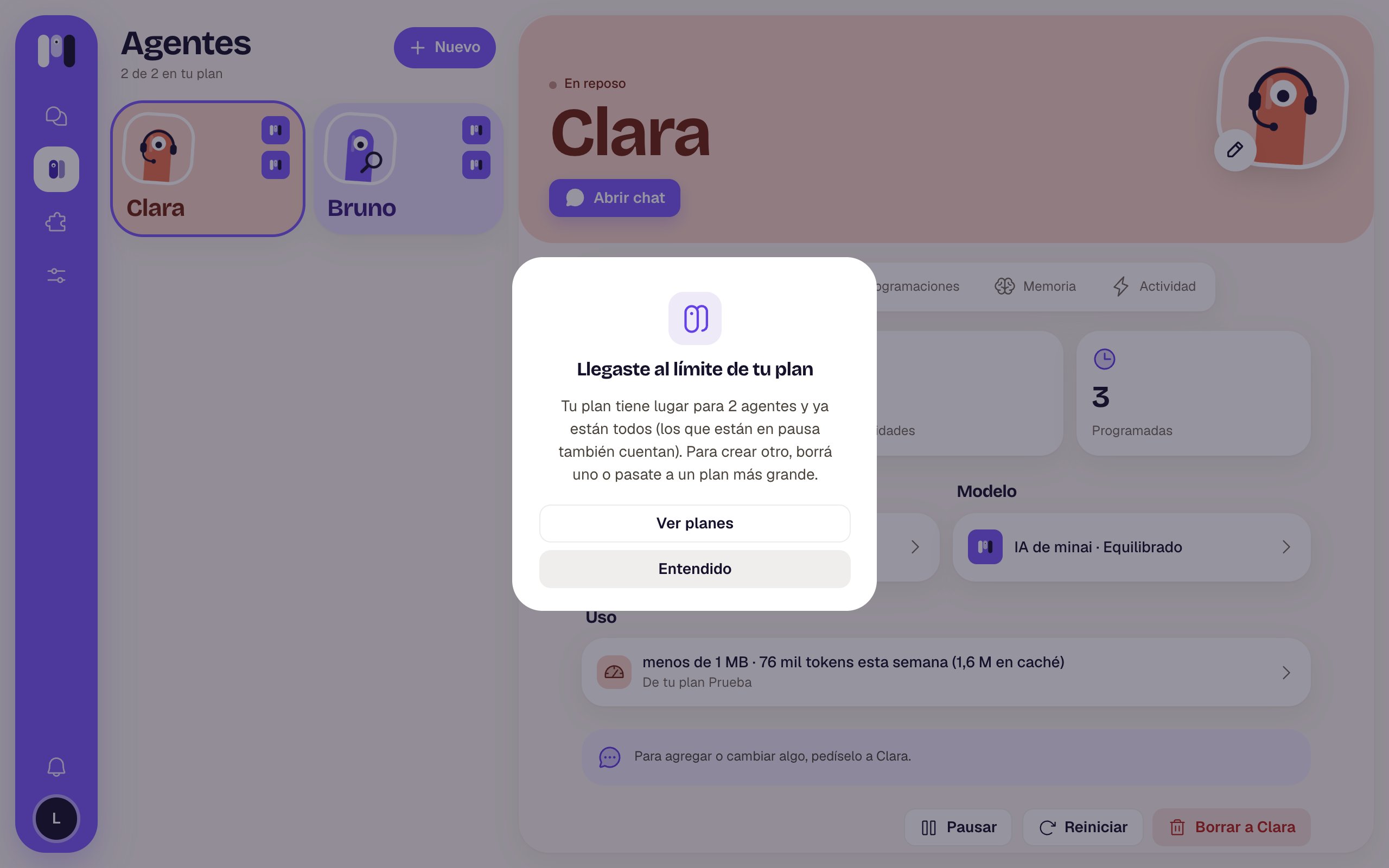 Llegaste al límite de tu plan