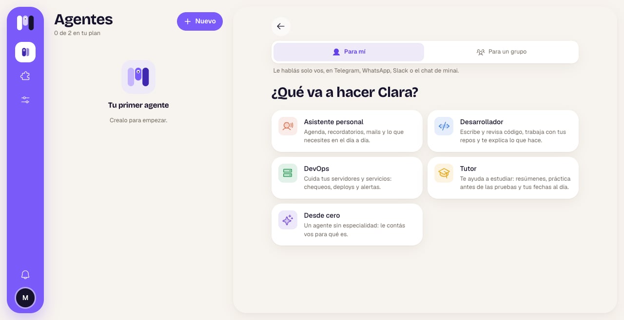 Paso 3: para quién y qué va a hacer