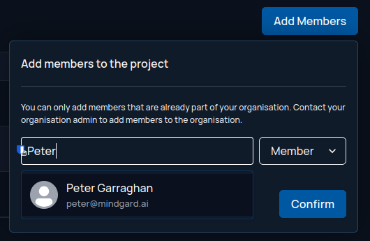 Confirming Added Member