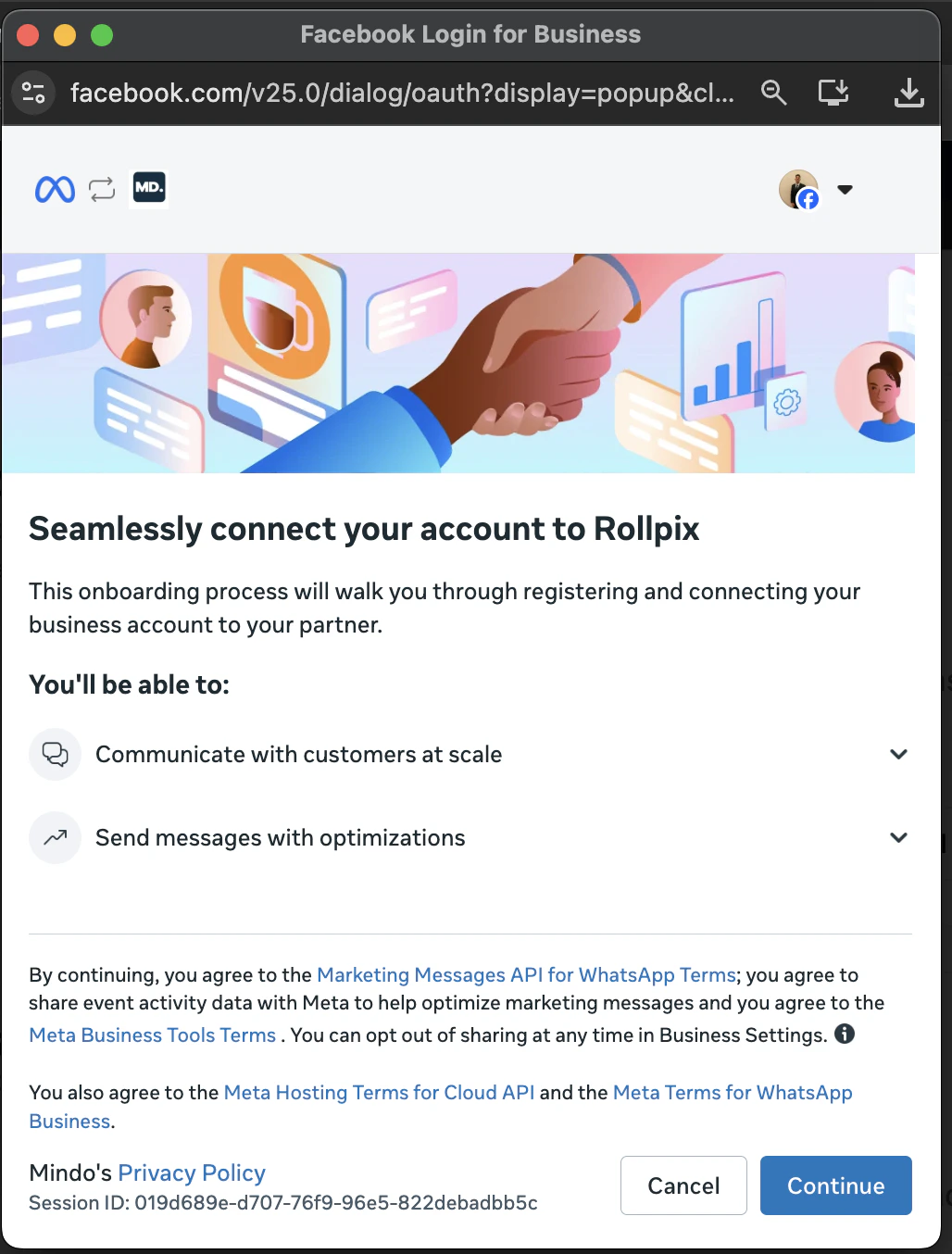 Inicio de sesión con Facebook
