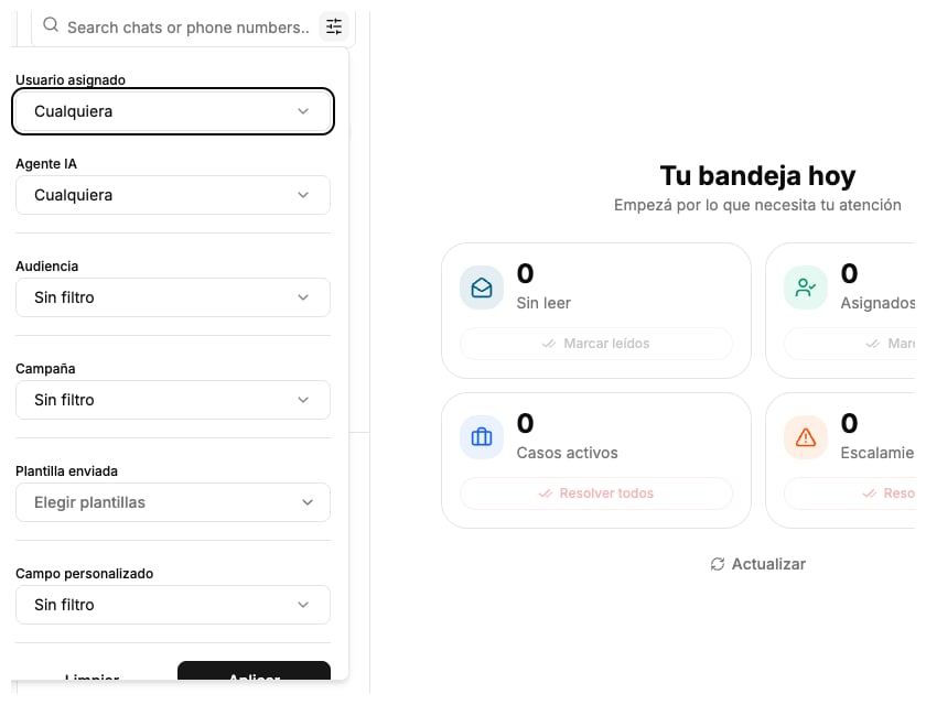 Filtros avanzados